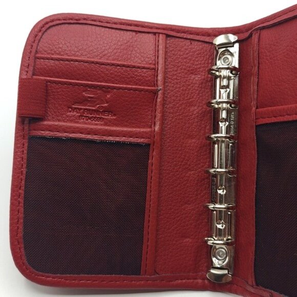 Vintage Day Runner Pocket Size Red Organizer Planner Wallet 6 Rings - Picture 3 of 11